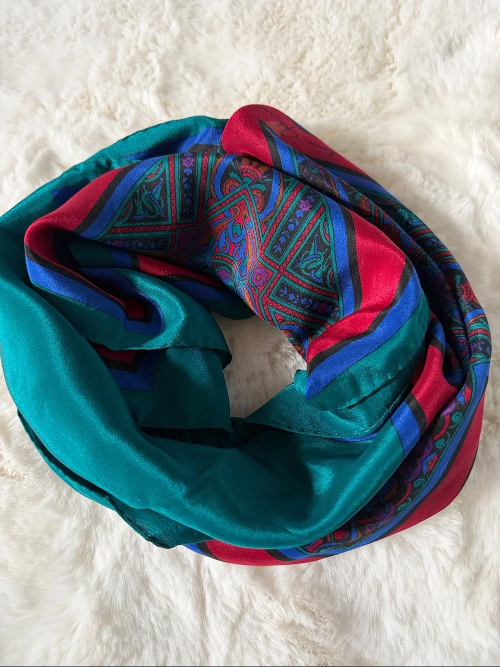 vintage Silk Scarf by Ginnie Johansen